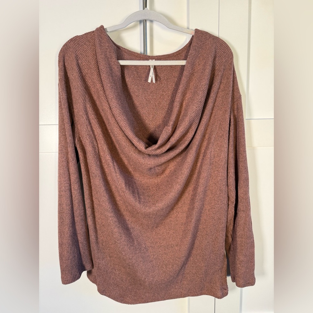 Anthropologie Mauve Cowl Neck Sweater